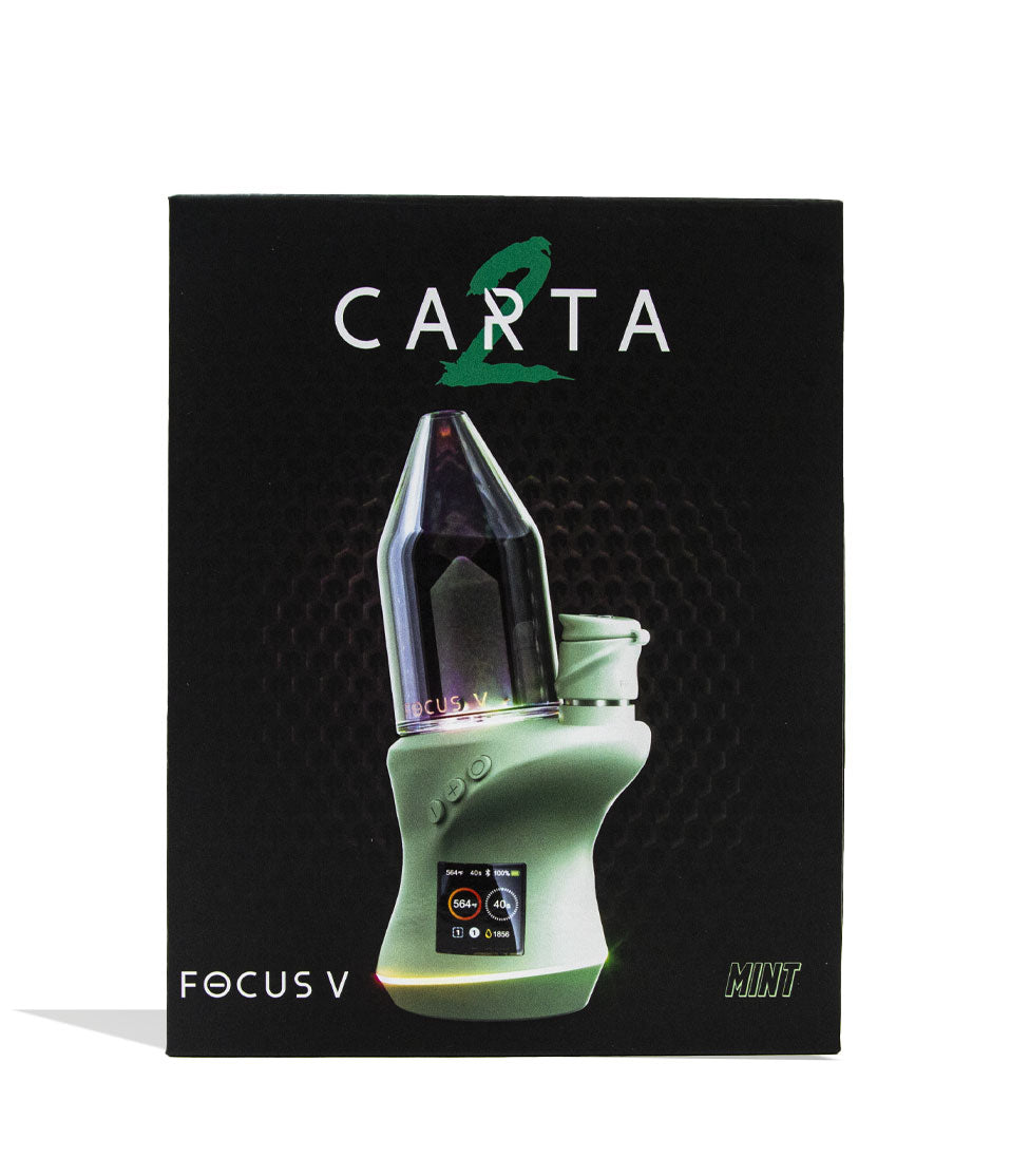 Focus V Carta 2 Electronic Dab Rig Mint Packaging on white background