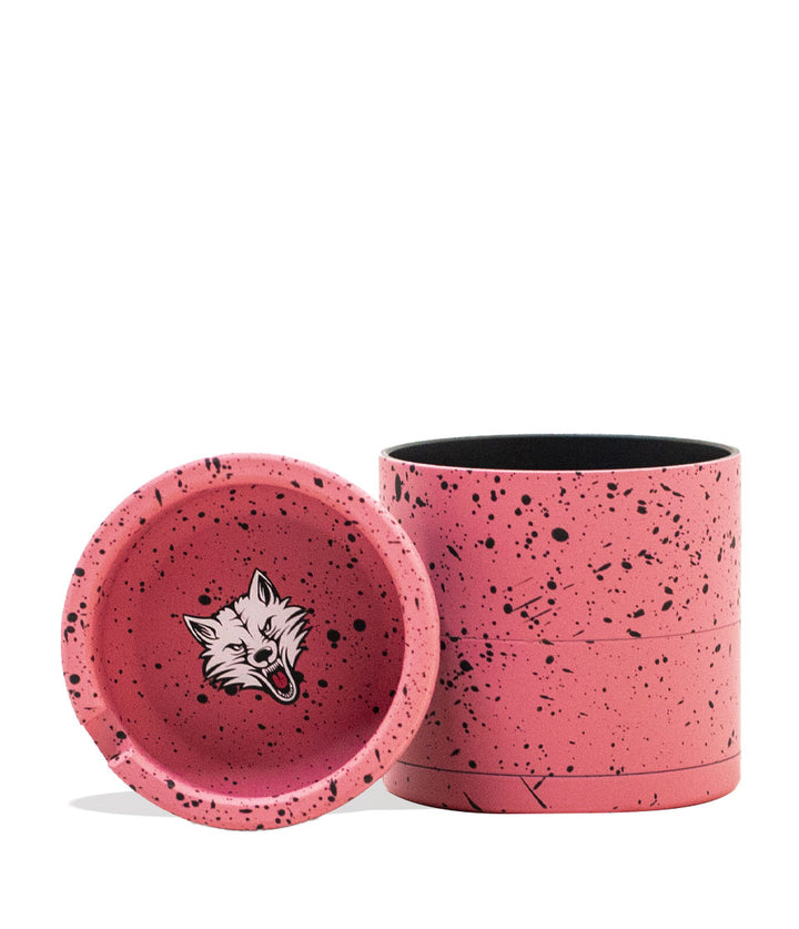 Pink Black Spatter Wulf Mods 4pc 65mm Bevel Grinder Front View on White Background