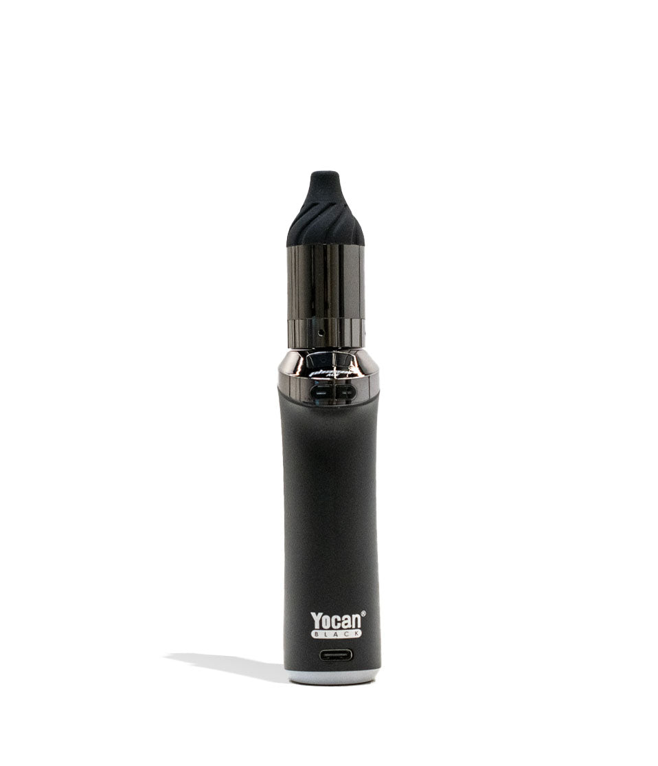 Gunmetal Yocan Black Phaser Ace Wax Vaporizer Back View on White Background