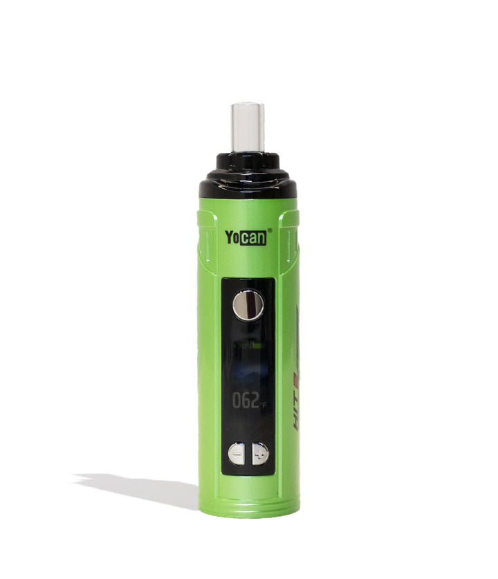 Green Yocan HIT 2 Dry Herb Vaporizer Front View on White Background