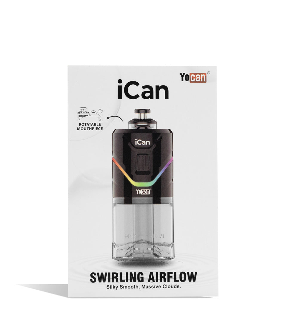 Black packaging Yocan iCan E-Rig Vaporizer on white background